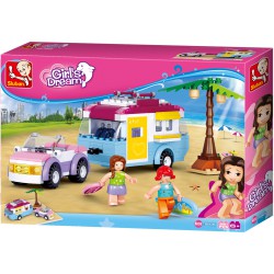 Girls auto met caravan bouwset